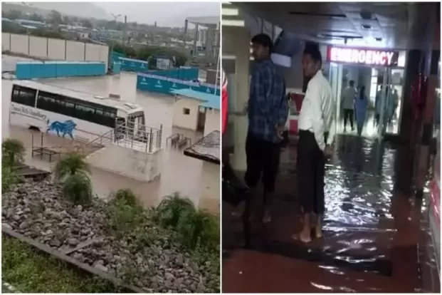 एम्स ऋषिकेश का इमरजेंसी वार्ड हुआ पानी से लबालब, जौलीग्रांट एयरपोर्ट भी  पानी में डूबा