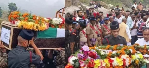 शहीद भूपेंद्र का सैन्य सम्मान के साथ हुआ अंतिम संस्कार