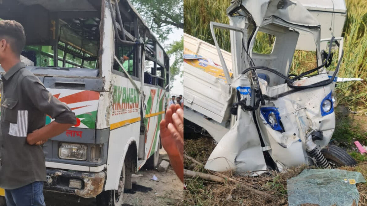 शिमला बाइपास पर भीषण एक्सीडेंट: बस और लोडिंग वाहन की टक्कर में दो की मौत, 14 घायल
