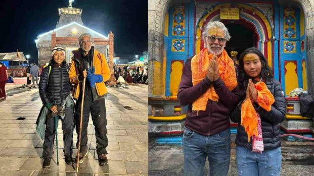30 किमी ट्रैकिंग कर केदारनाथ पहुंचे फिल्म अभिनेता मिलिंद सोमन, पत्नी संग किए बाबा केदार के दर्शन