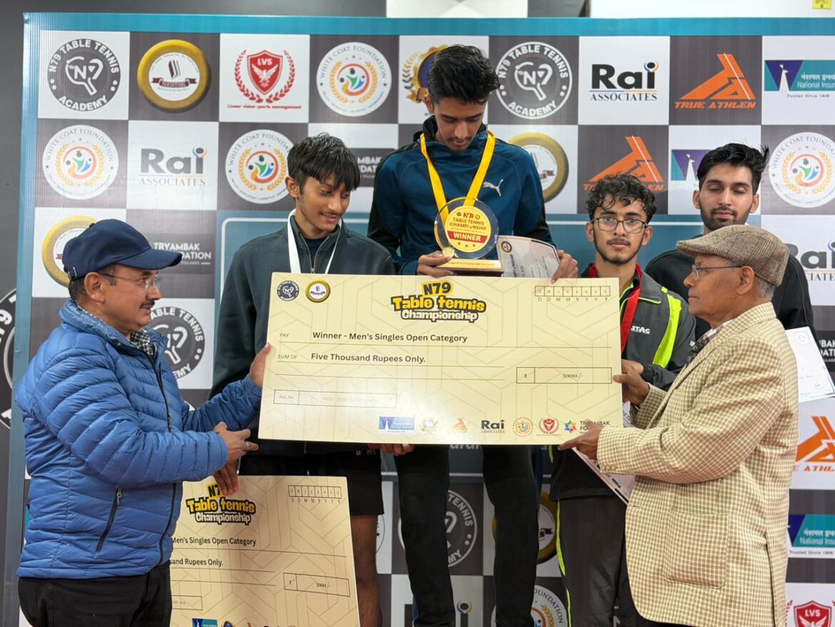 N79 टेबल टेनिस एकेडमी की चार दिवसीय चैंपियनशिप संपन्न, 100 खिलाड़ियों ने दिखाया दम