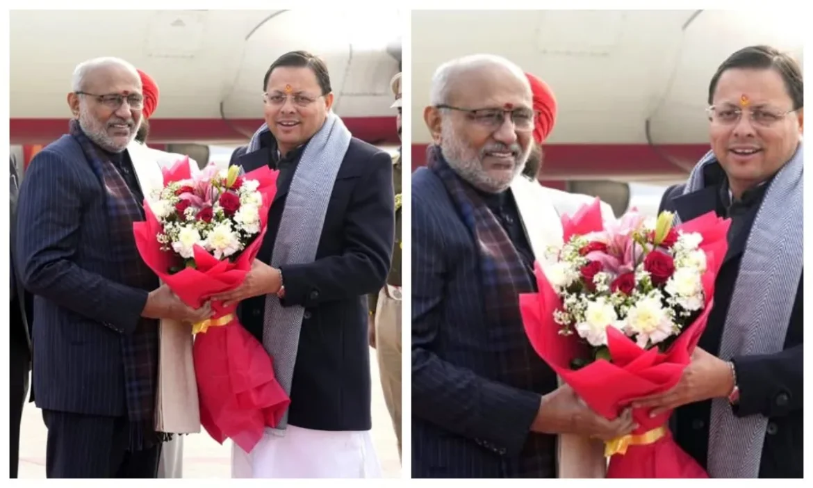 उपराष्ट्रपति C.P. राधाकृष्णन पहुंचे उत्तराखंड, सी एम धामी ने किया स्वागत