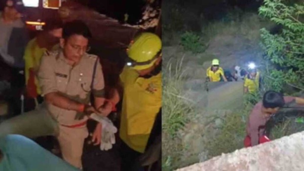 तोताघाटी के पास बड़ा हादसा, 150 मीटर गहरी खाई में गिरा ईंटों से भरा ट्रक